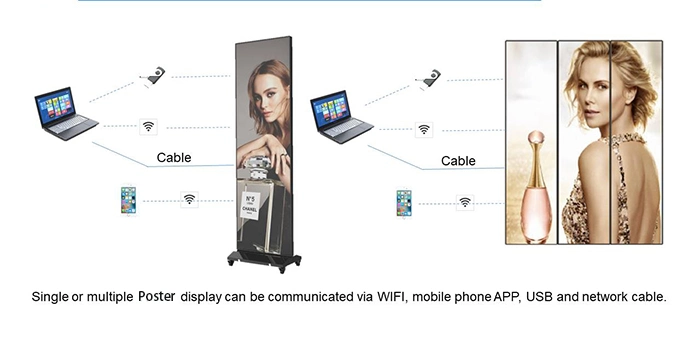 Light Weight P2.5/P3mm Aluminum Iposter Video Creative LED Mirror Display