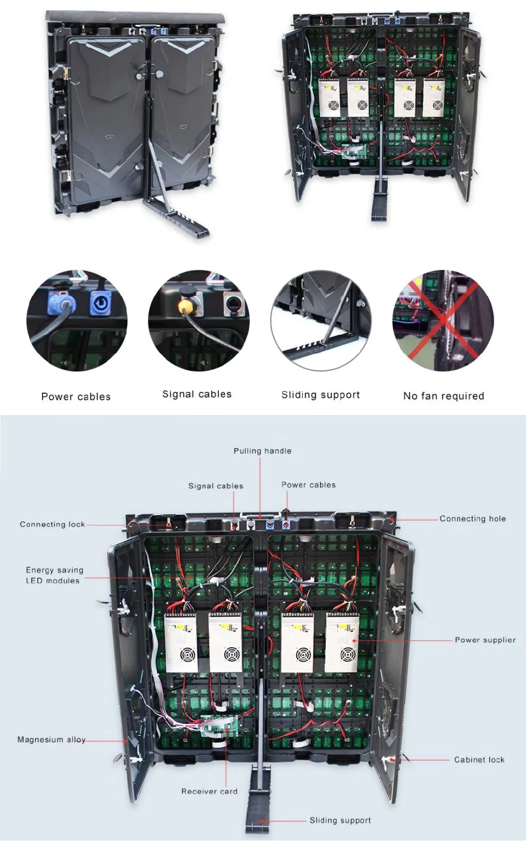 Stadium Perimeter 960*960mm Aluminum LED Display for Sports